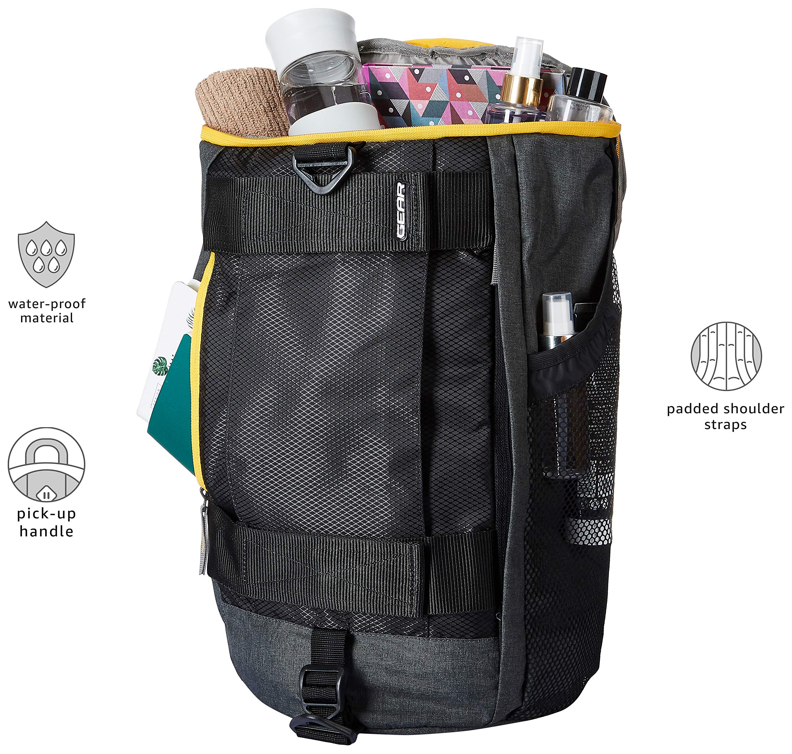 Gear New Maxis Duffel cum Backpack Grey- Yellow (METDFNMXS0412) 1