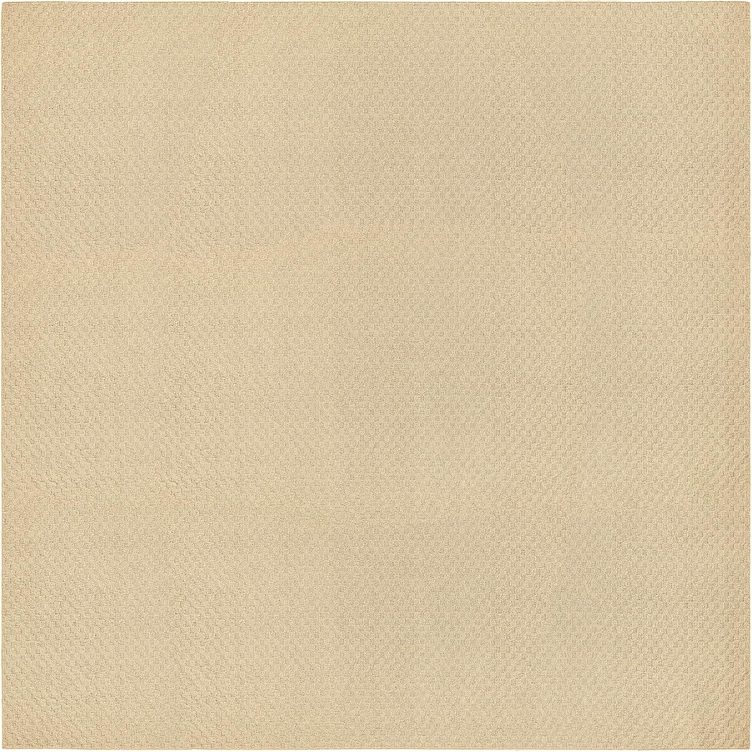 Garland Rug Town Square Beige Tan 12' x 12' Non Slip Area Rug for Living Rooms & Hallways, Stylish & Durable for High-Traffic Areas Tan 12' x 12' (Square)