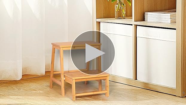 Amazon.com: Bamboo Folding Climbing Step Stool, 2 Step