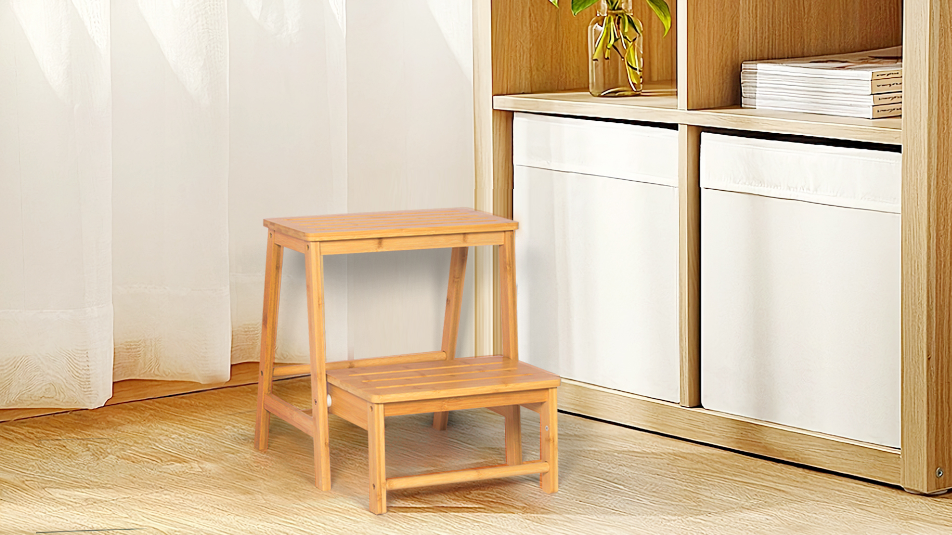 昇降式　リフティングスツール　Yellow legs lifting stool Amazon.com: Bamboo Folding Climbing Step Stool, 2 Step Ladder