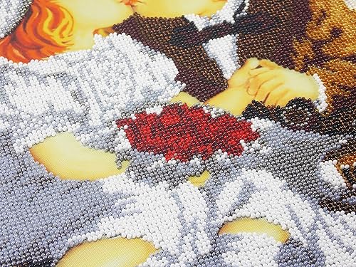 Miniatura 6 de Handmade Gift for Twins sister brother Bead embroidery wall decor seed stitch picture for nursery