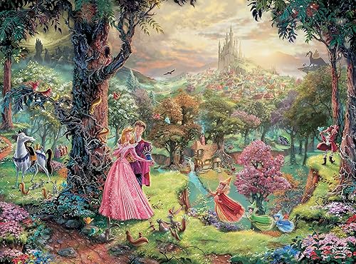 Ceaco Silver Select - Disney - Thomas Kinkade - La bella durmiente - Rompecabezas de 1000 piezas para adultos, rompecabezas desafiante perfecto para