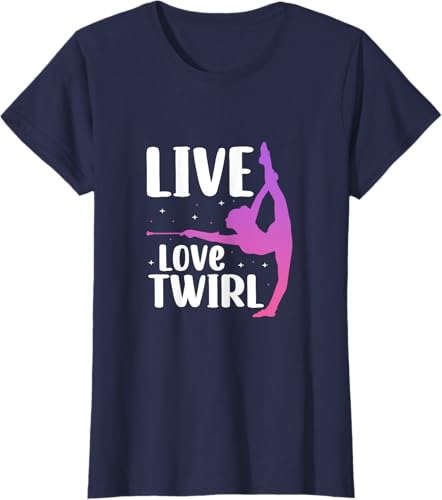 Miniatura 55 de Twirl Baton Twirling Twirler Majorettes T-Shirt Black,Navy Blue,Asphalt Grey,Baby Blue,Cranberry Red,Red,Kelly Green,Brown,Olive Green,Dark Heather