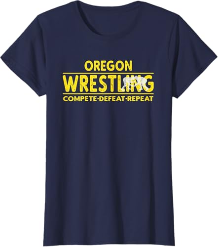 Miniatura 84 de Oregon Wrestling - Compete, Defeat, Repeat T-Shirt Negro,Azul Marino,Asfalto,Blanco,Azul Pastel,Arándano,Rojo,Verde Bosque,Verde Kelly,Verde