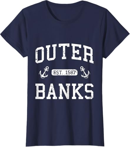 Miniatura 20 de Outer Banks NC North Carolina T-Shirt Black,Navy Blue,Asphalt Grey,Dark Heather Grey,Royal Blue