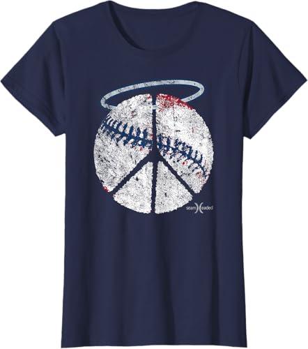 Miniatura 5 de Vintage Angel Peace Baseball Shirt Navy Blue,Red