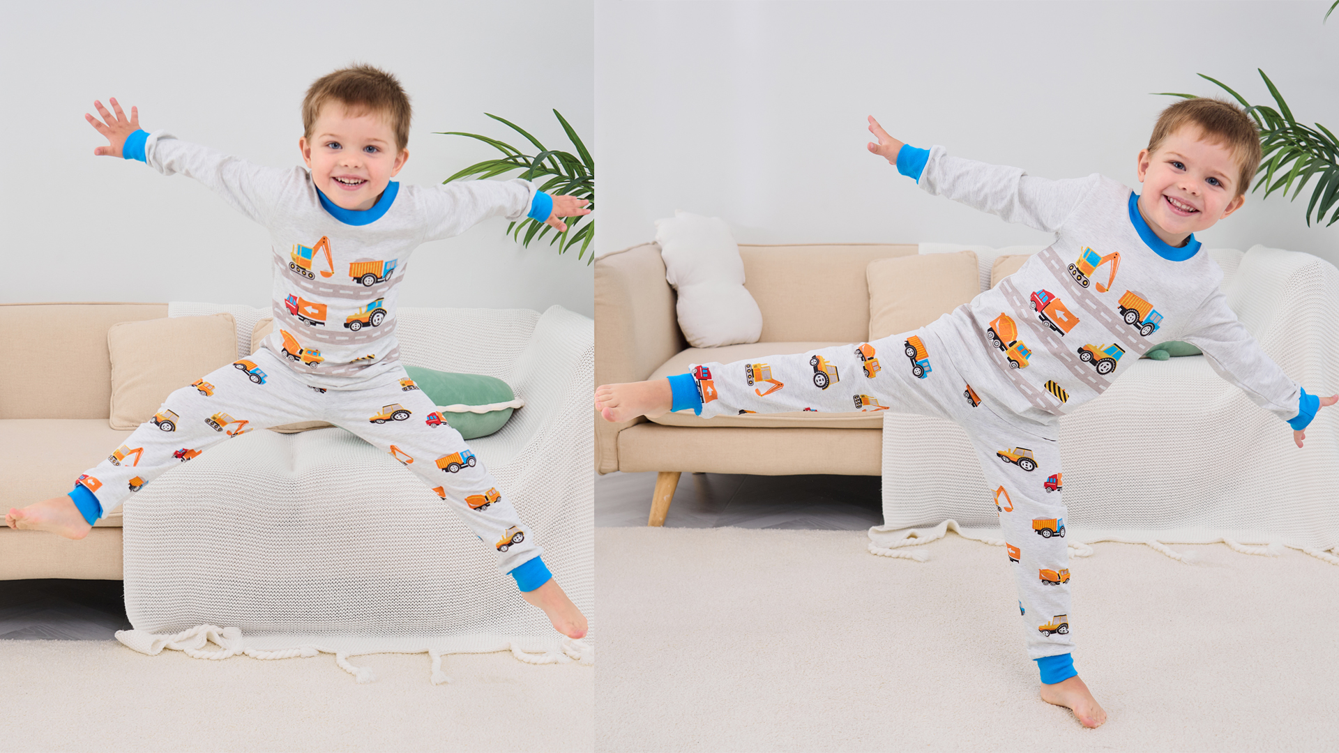 ELUTONG Boys Christmas Pajamas Cotton Children Santa Claus Snowmen Pjs