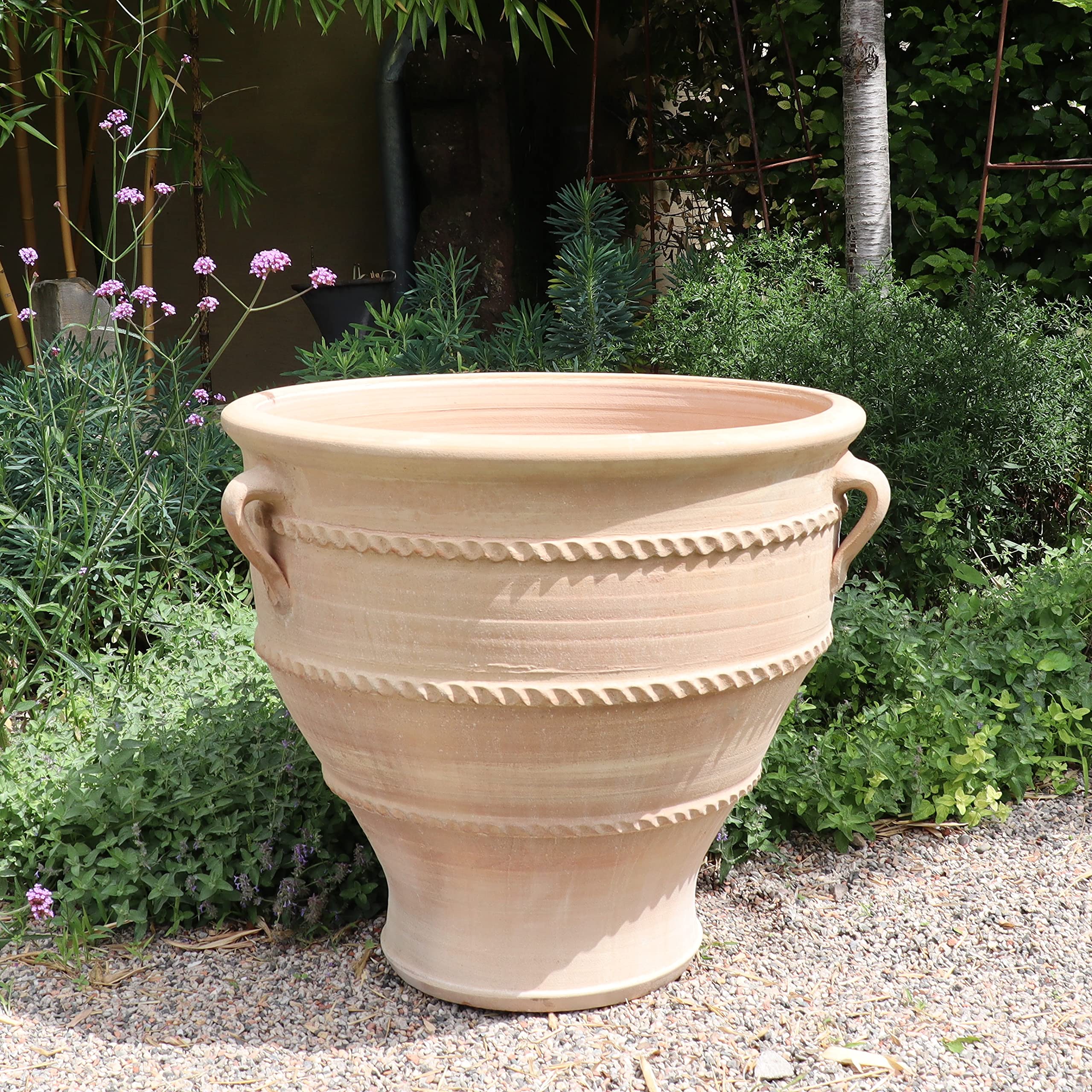 Palatina Werkstatt 100% handgefertigter Terracotta Pflanzkübel Rosa 2" 70cm aus Griechenland - Exklusive & natürliche Atmosphäre für Ihren Garten & Zuhause