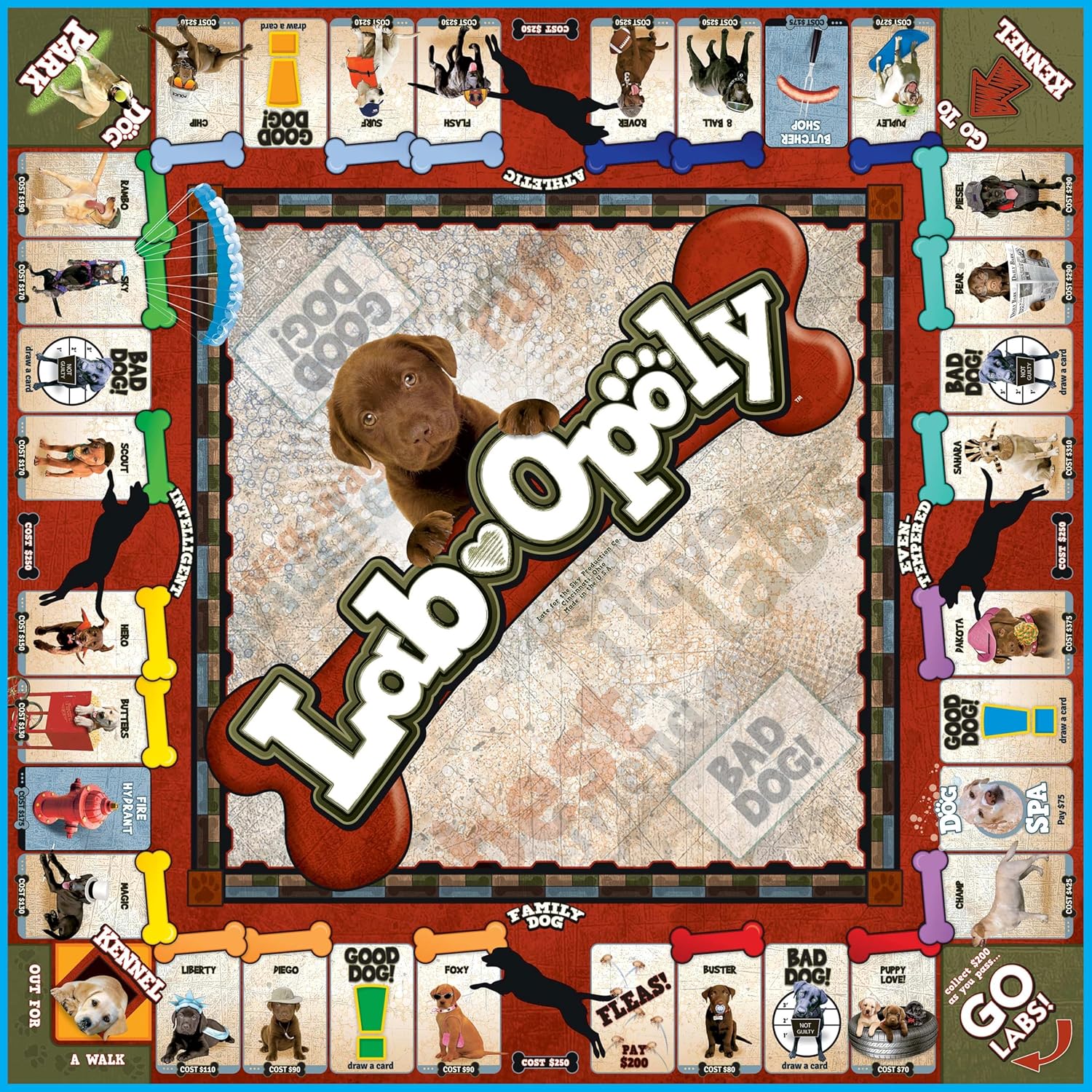 Late for the Sky Lab-Opoly Board Game for Dog Lovers, Labrador Retriever Family Game, 2–6 Players, Ages 8+, Opoly-Style Strategy for Party