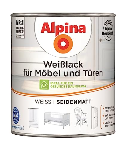 Alpina Weißlack für Möbel und Türen 750ml seidenmatt