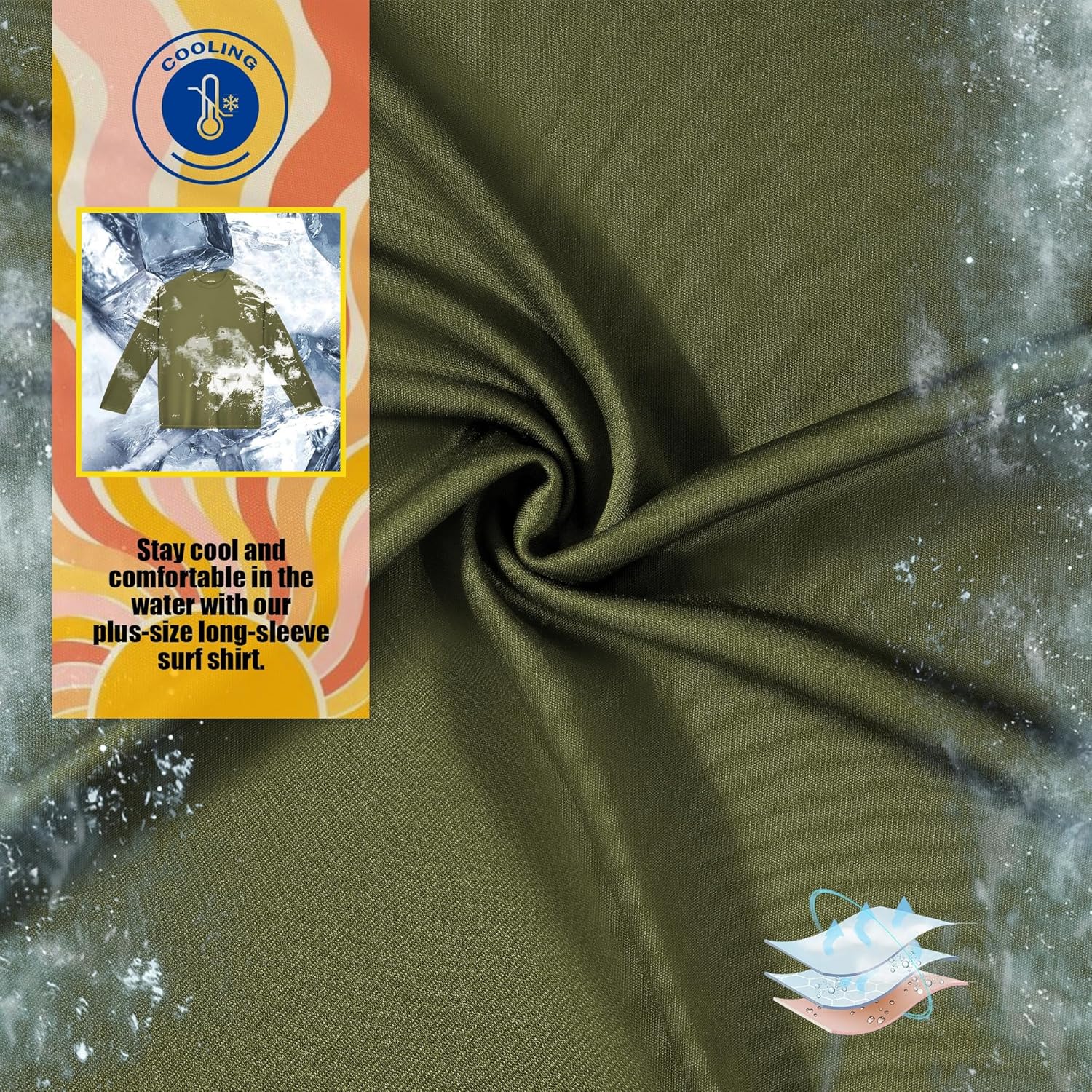 BRISIRA Mens Big and Tall UPF 50+ Sun Protection Shirts Cooling Rash Guard Long Sleeve Lightweight Quick Dry Fishing Running - Image 3