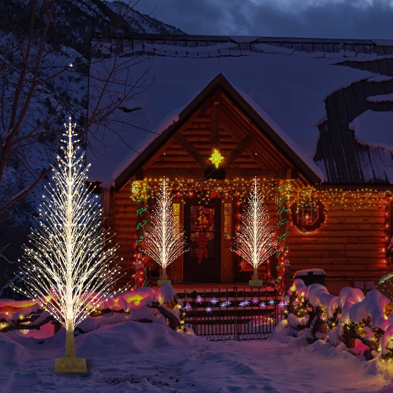 Amazon.com: IJG 7FT Lighted Birch Tree, 1000 LED Warm White Lights