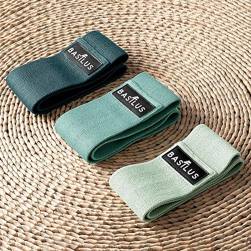 Miniatura 5 de Paquete de 3 bandas de resistencia de tela para piernas y glúteos, bandas de ejercicio para entrenamiento de fuerza, yoga, pilates y fitness, bolsa