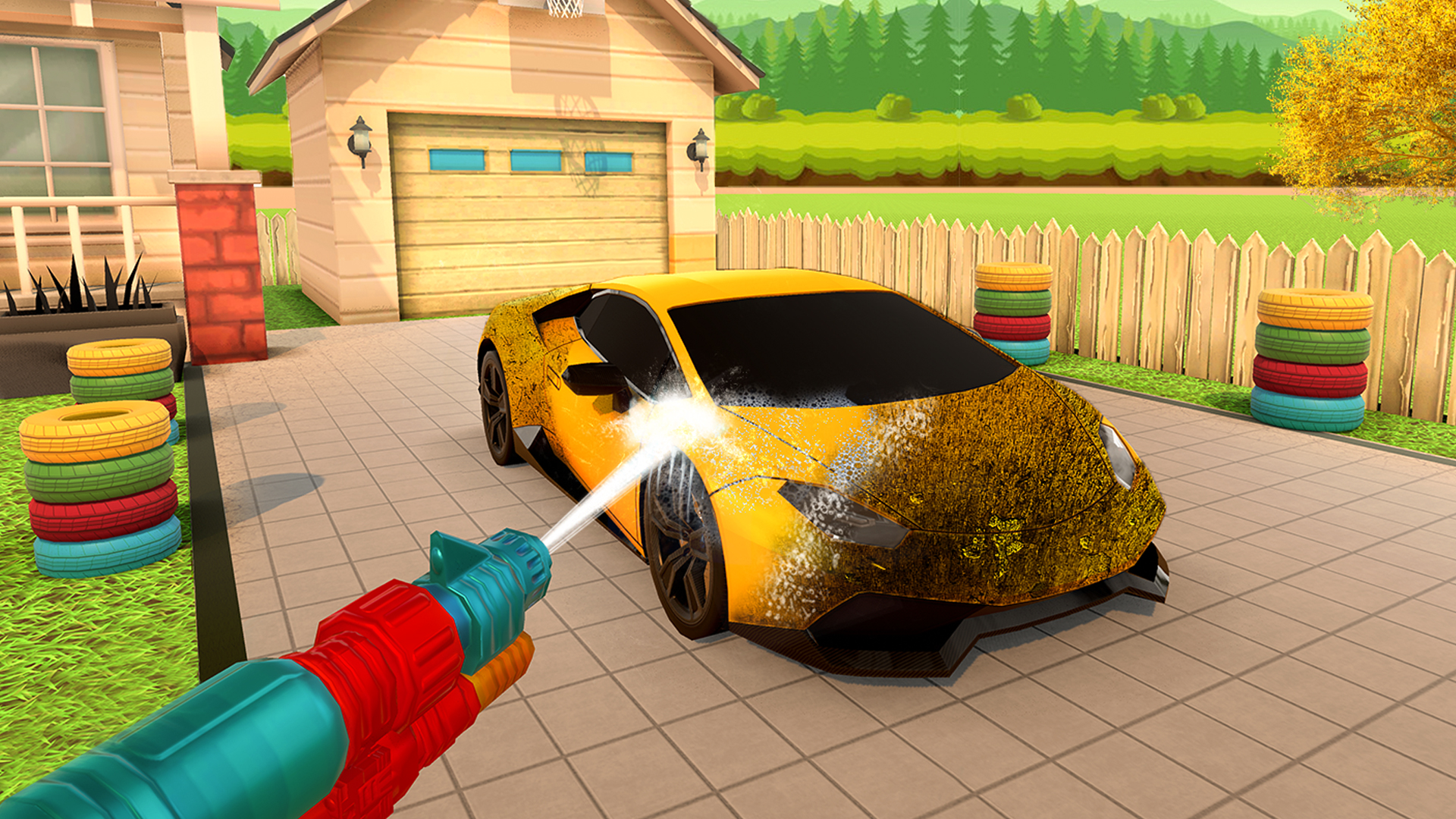 Power Washing Simulator Pressure Car Wash Games, ASMR Washing, Car