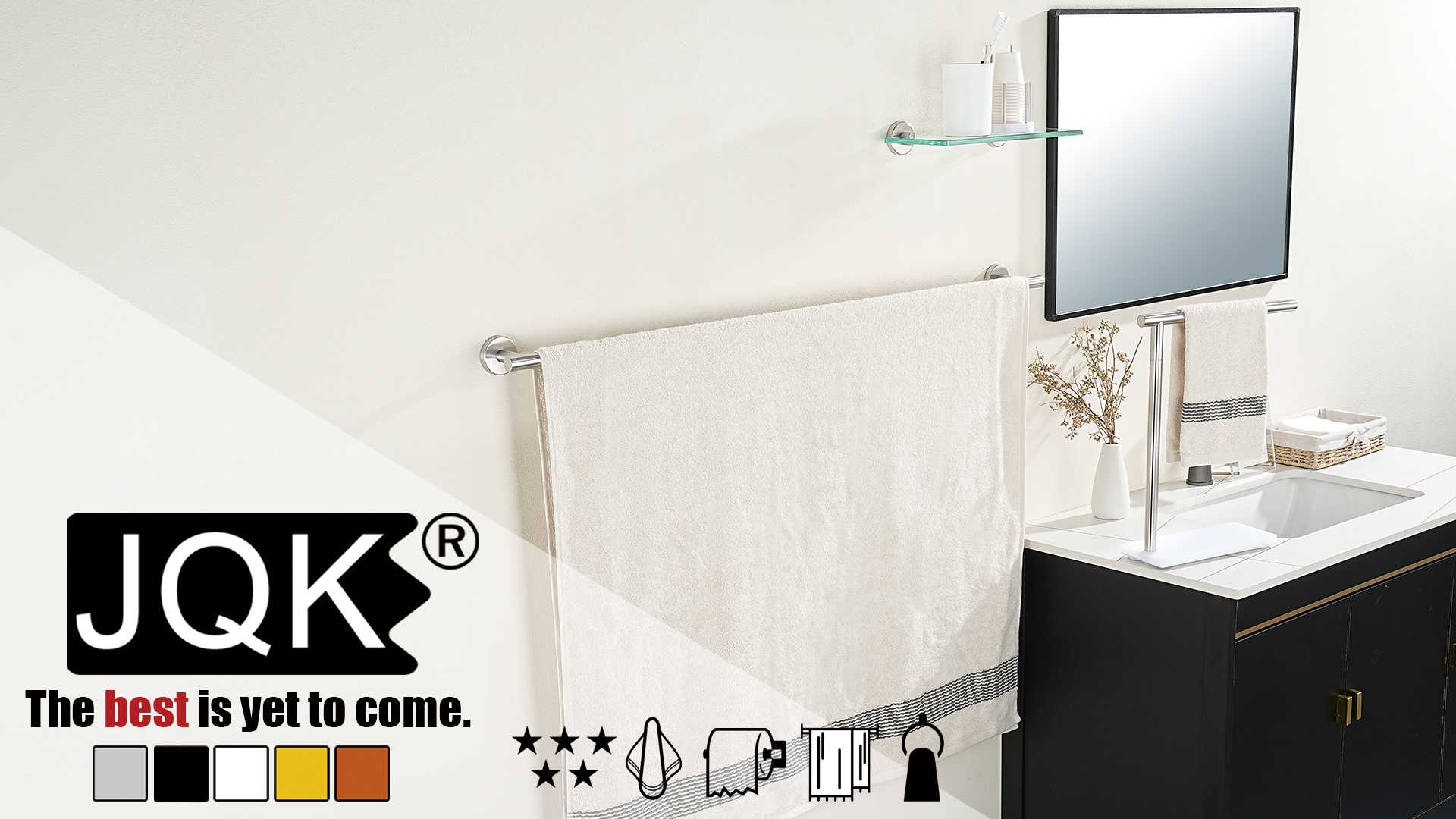 タオル VALLAD ITEM BATHTOWEL JQK Bath Towel Bar, 33 Inch 304 Stainless Steel Thicken 0.8mm