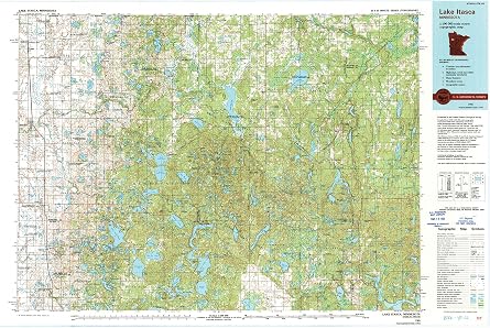 YellowMaps Lake Itasca MN topo map, 1100000 Scale, 30 X 60 Minute, Historical, 1985, Updated 1994, 27.23 x 21.53 in - Paper