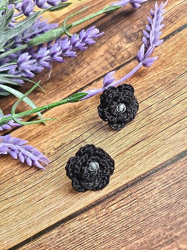 Miniatura 25 de Aretes de rosa para mujer, aretes de flor de moda con cristal de cuarzo transparente Blue