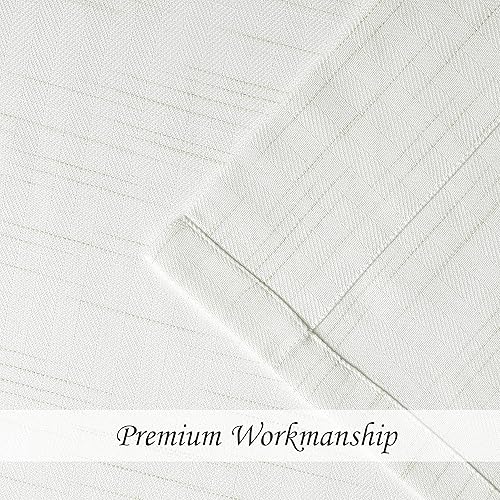 Miniatura 6 de Cortina de granja con diseño de rayas en espiga de botellas de plástico recicladas, 54 pulgadas de ancho x 63 pulgadas de largo, textura de lino