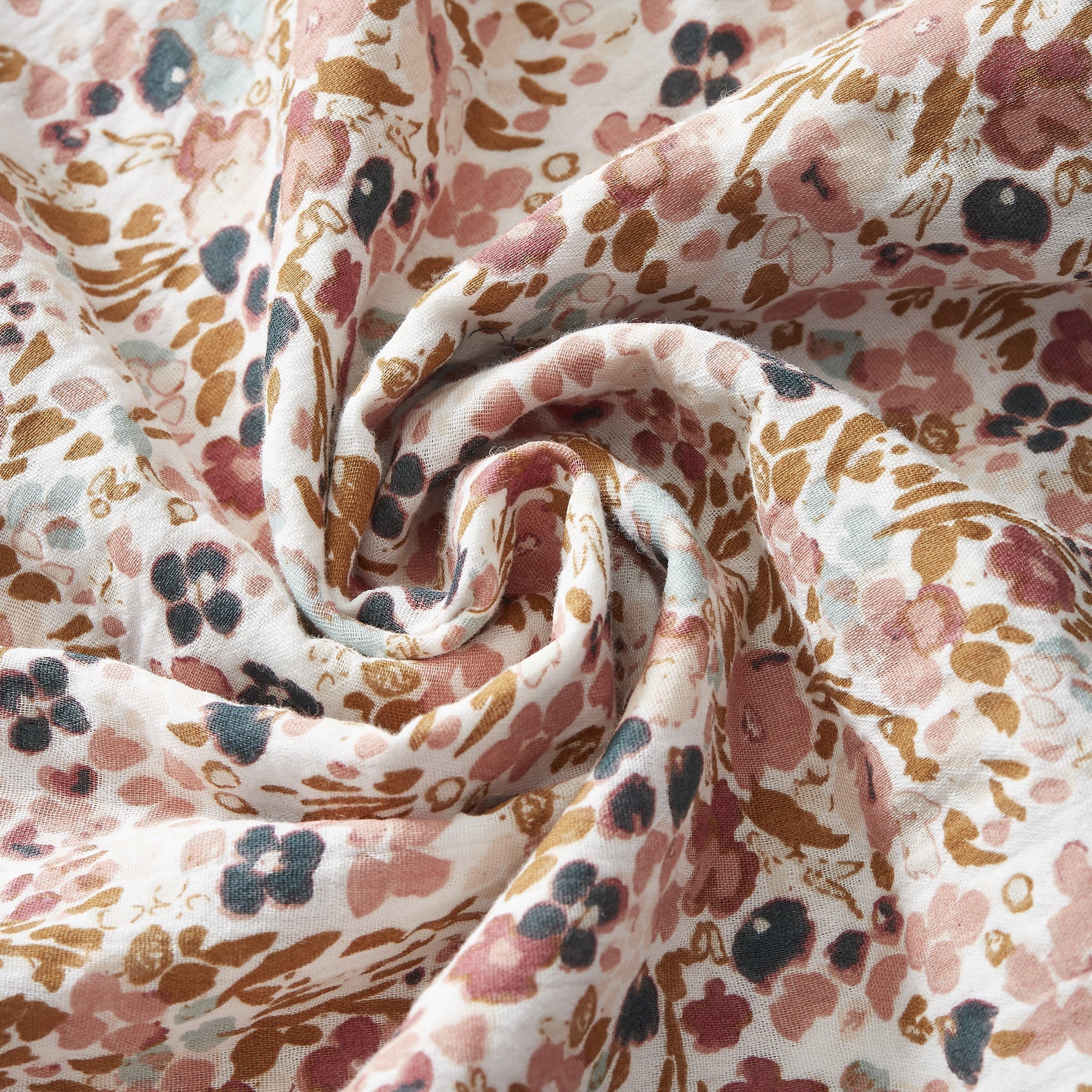 Housse de Couette Gaze de Coton Capucine by L’Effet Papillon – Linge de lit Housse Couette Style Fleuri [ Housses de couettes ] (Beige Pampa, 140 x 200 cm)