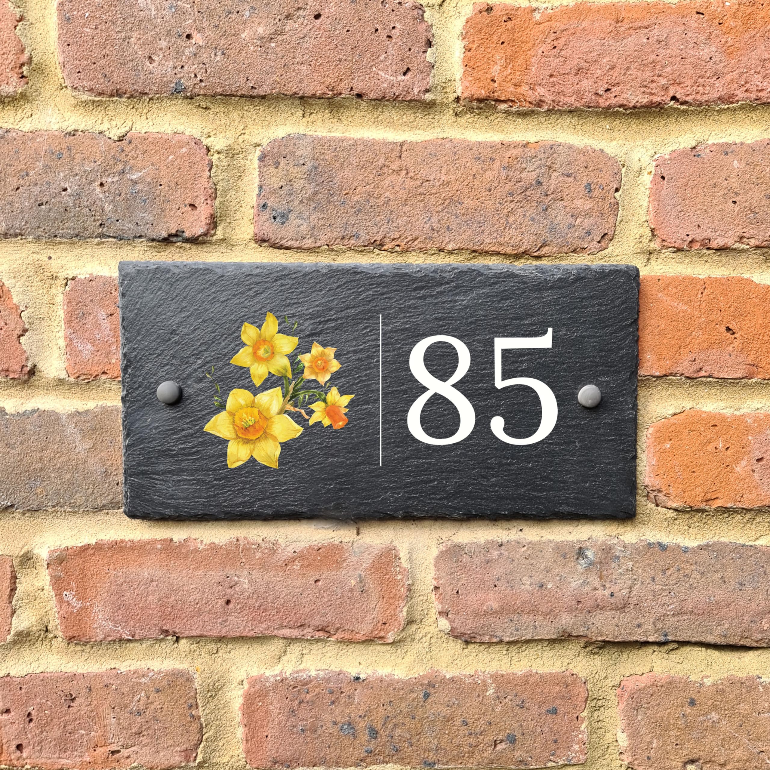 Bespoke Slate House Signs - Handmade Custom UK and Ireland Emblem Door Number Wall Plaque with Rustic Design - Includes Fixing kit - Ideal for Home, Office, Gate, Porch - 300 x 150mm (Wales)