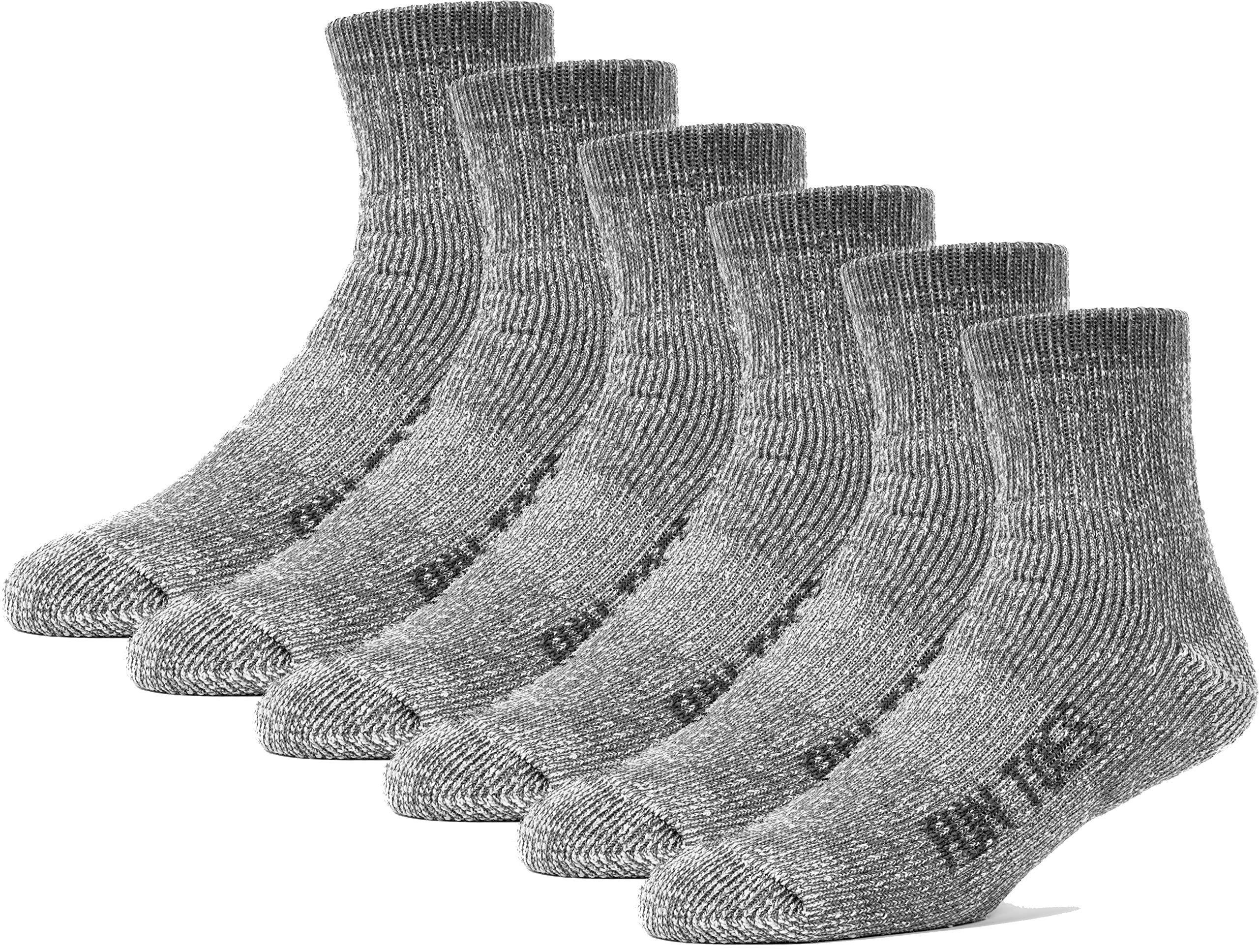 Merino Wool Ankle Socks Pack of 6 Arch Support and Cushioning Heel to Toe Reinforcement Ideal for Hiking