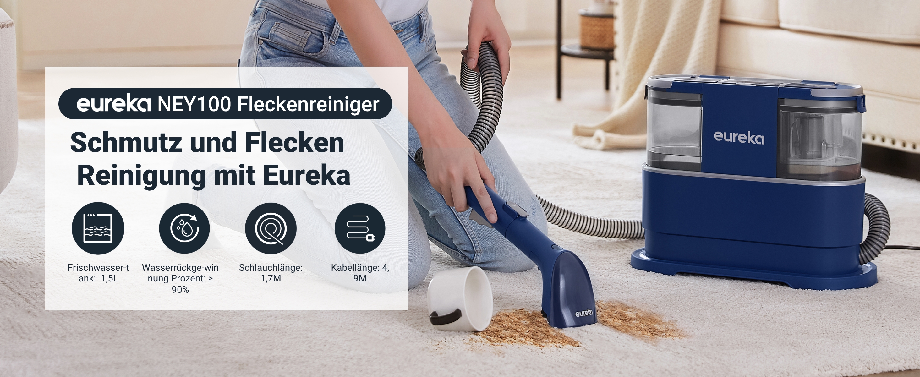 Eureka NEY100 Waschsauger Für Teppiche & Polst Produktbild-Vorschau 2