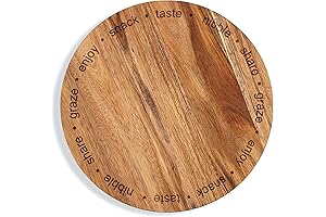 13 Inch Round Charcuterie Board Laser Engraved Acacia Serving Board