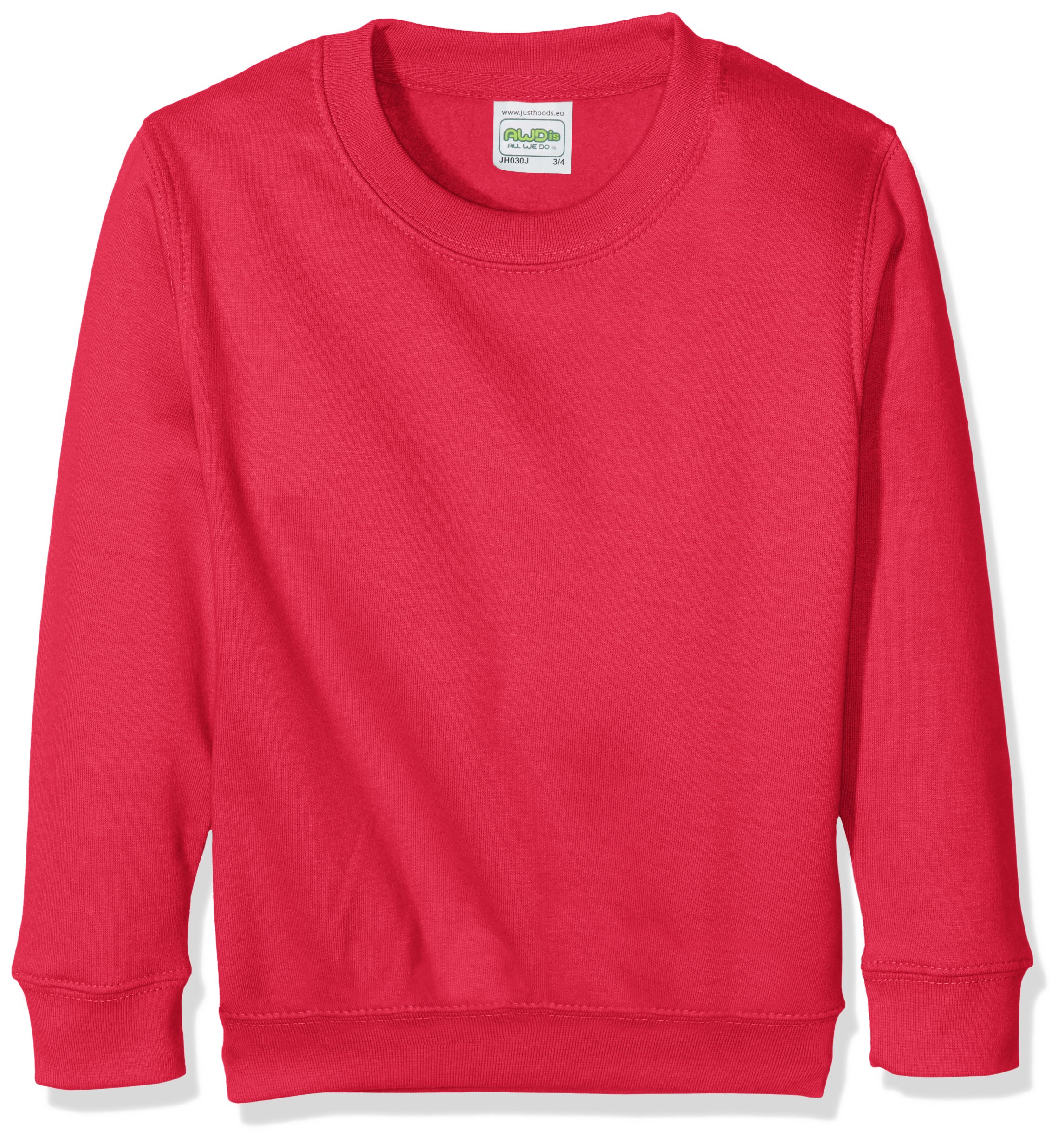 AWDis Boy's Kids Sweatshirt , Pink (Hot Pink), Medium