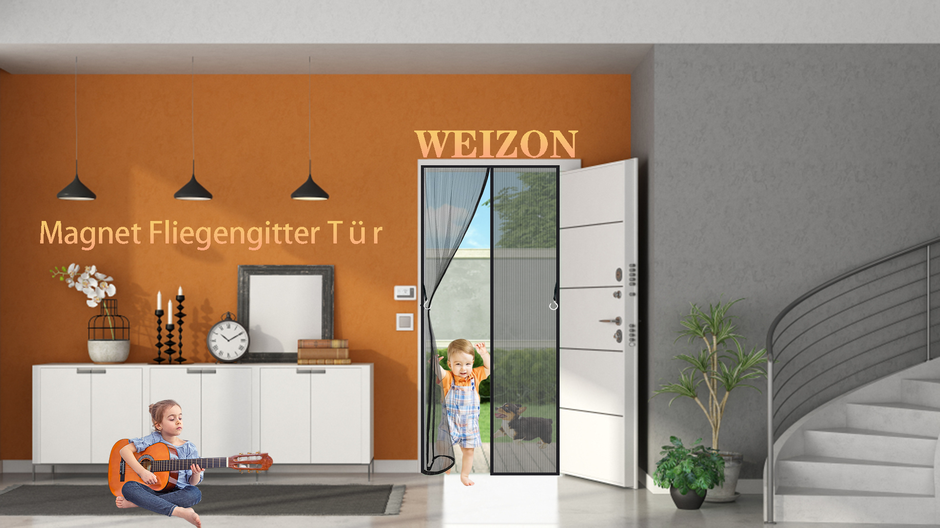 Magnet-Fliegengitter Für Türen – 180x190 Cm, Starke Haftung, Bohrfrei Montierbar, In Weiß