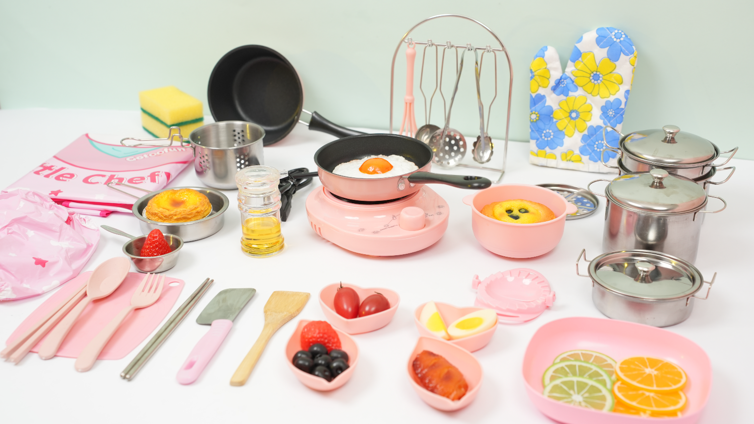 Amazon.com: Gotoofun Kid Cooking Sets Real Mini Kitchen, Food