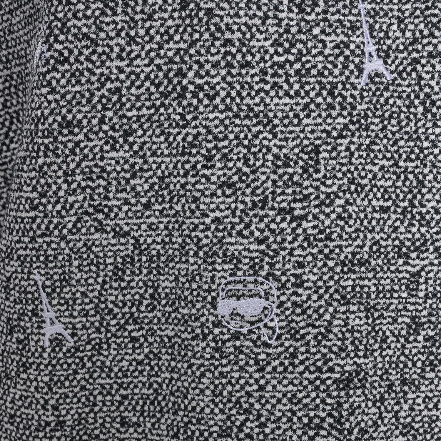 KARL LAGERFELD Women's Tweed Karl Embroidery French Terry Logo Sweater - Image 5