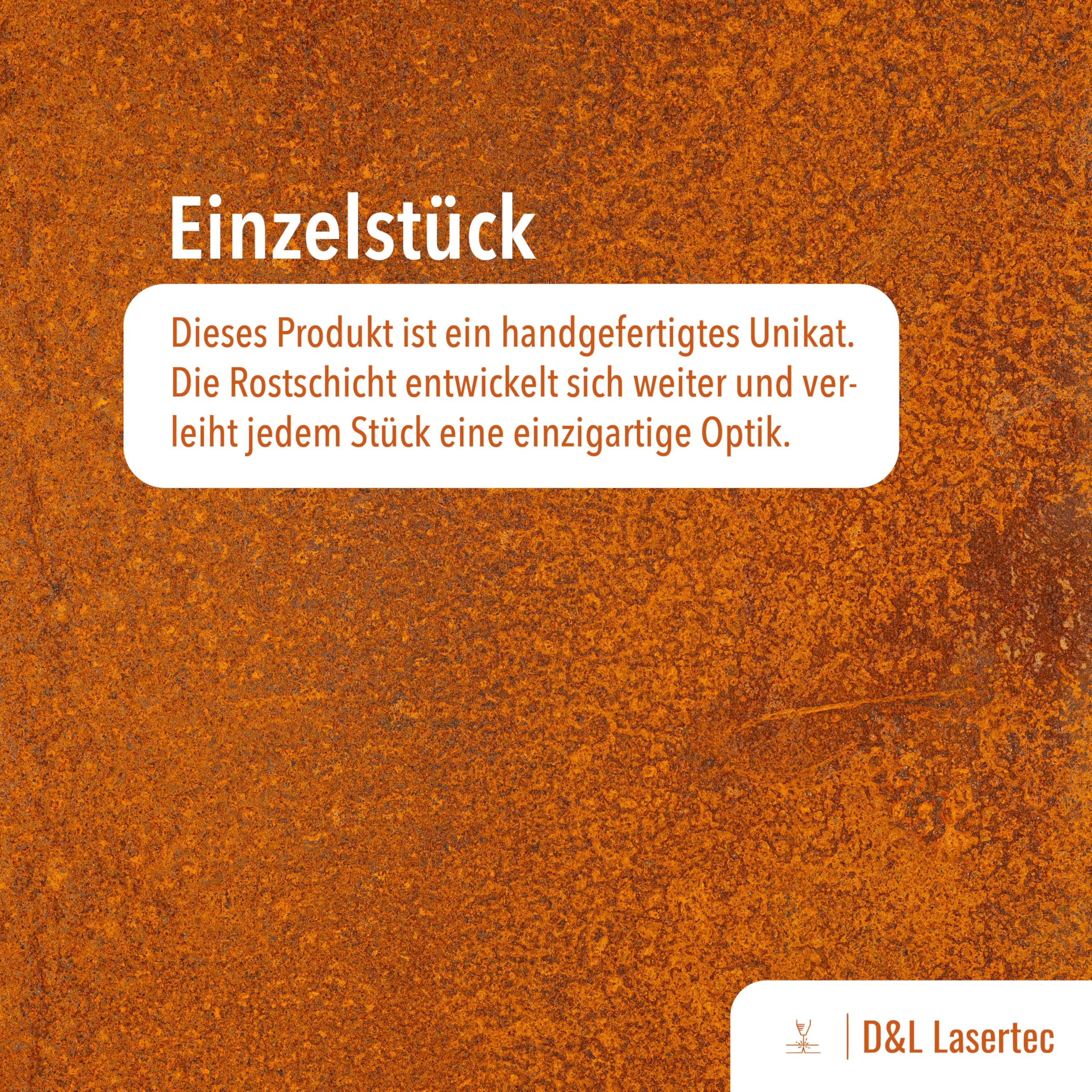 D&L Lasertec, Edelrost Kaminholzregal, personalisierbar, Holzregal, personalisiert Geschenkidee