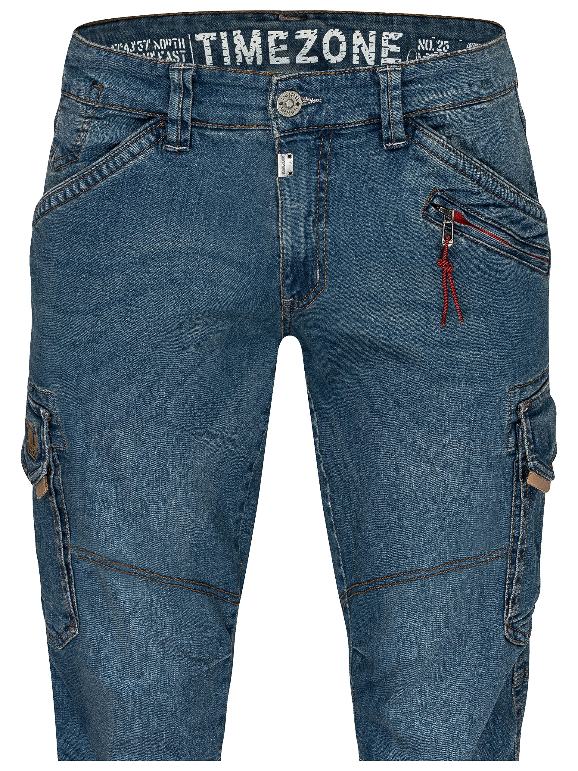 Timezone Męskie spodnie cargo Benito TZ 3387 Scrub Blue Wash