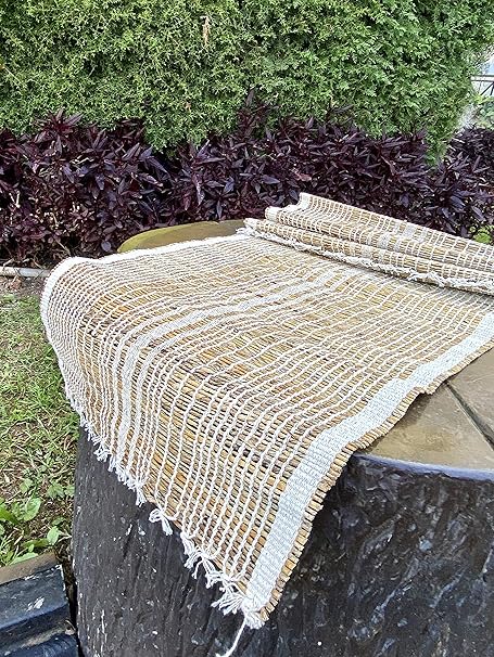 FabArtistry Natural Handloom Woven Eco Friendly Banana Fiber Runner(48x24) Inch (Off White)