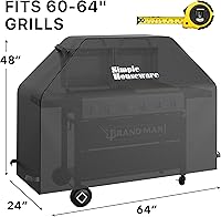 Vista 2 de Simple Houseware Cubierta impermeable para parrilla de gas resistente de 64 pulgadas, poliéster resistente a la intemperie