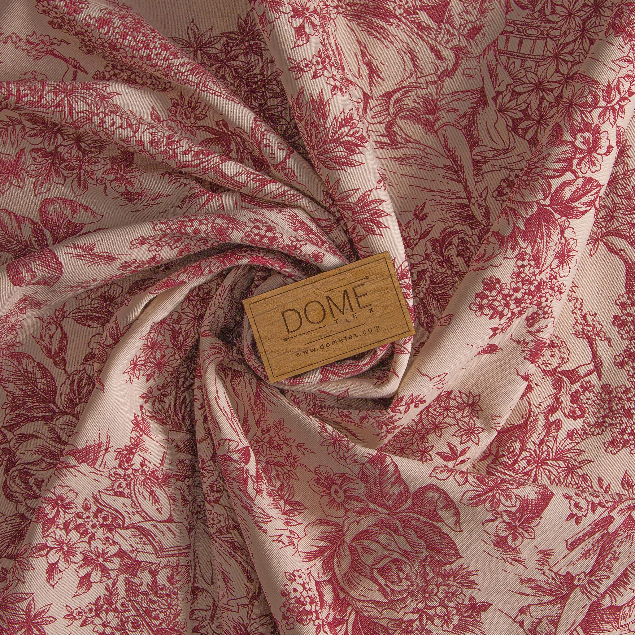 Tela Toile De Jouy Romantica Blu – 2,5x2,8 M, 65% Cotone, 210 G/m² – Per Tende, Tovaglie E Tappezzeria