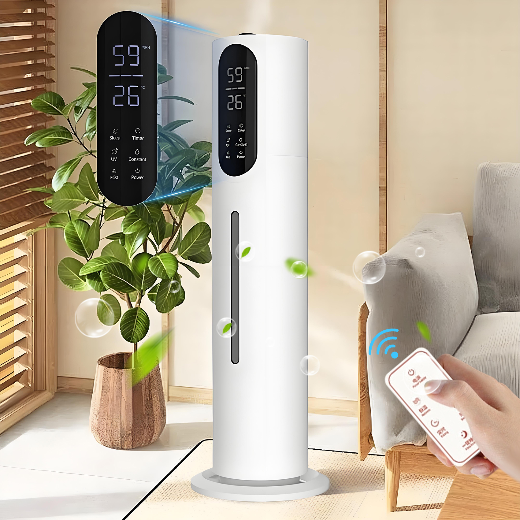 Amazon.co.jp: 加湿器 大容量 8L 超音波式 タワー【新モデル&4重除菌