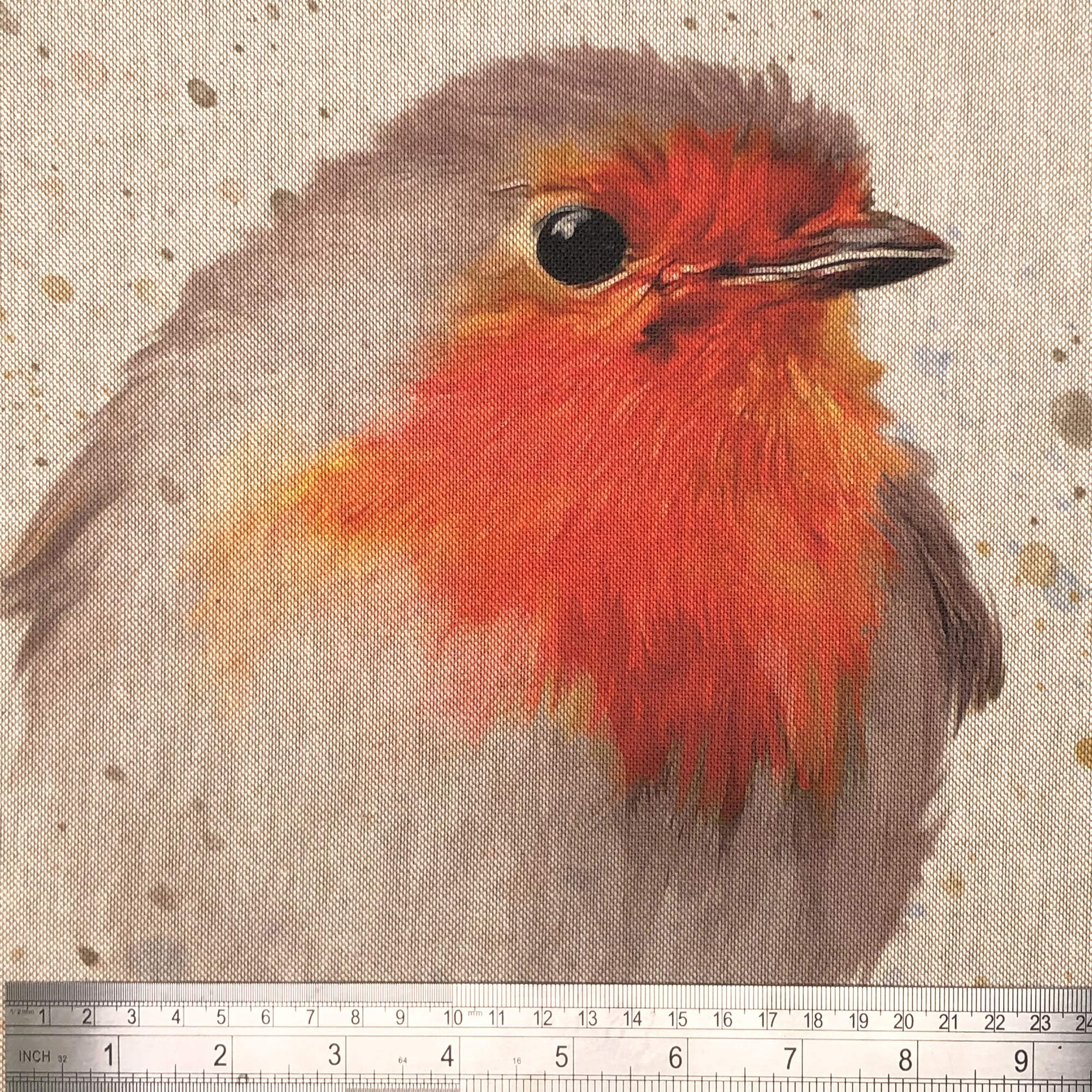 Stofbanen voor het quilten van dieren voor kussens en tassen, linnenlook (roodborstje