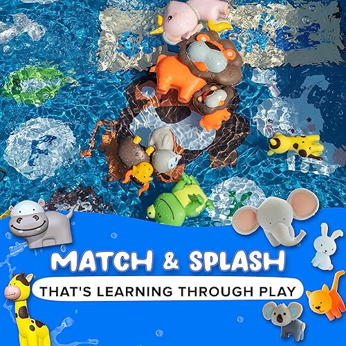 Miniatura 7 de SplashEZ Juguetes de baño sin moho para bebés y niños pequeños, animales sin agujeros, juguetes de baño para niños, regalo para niños pequeños,