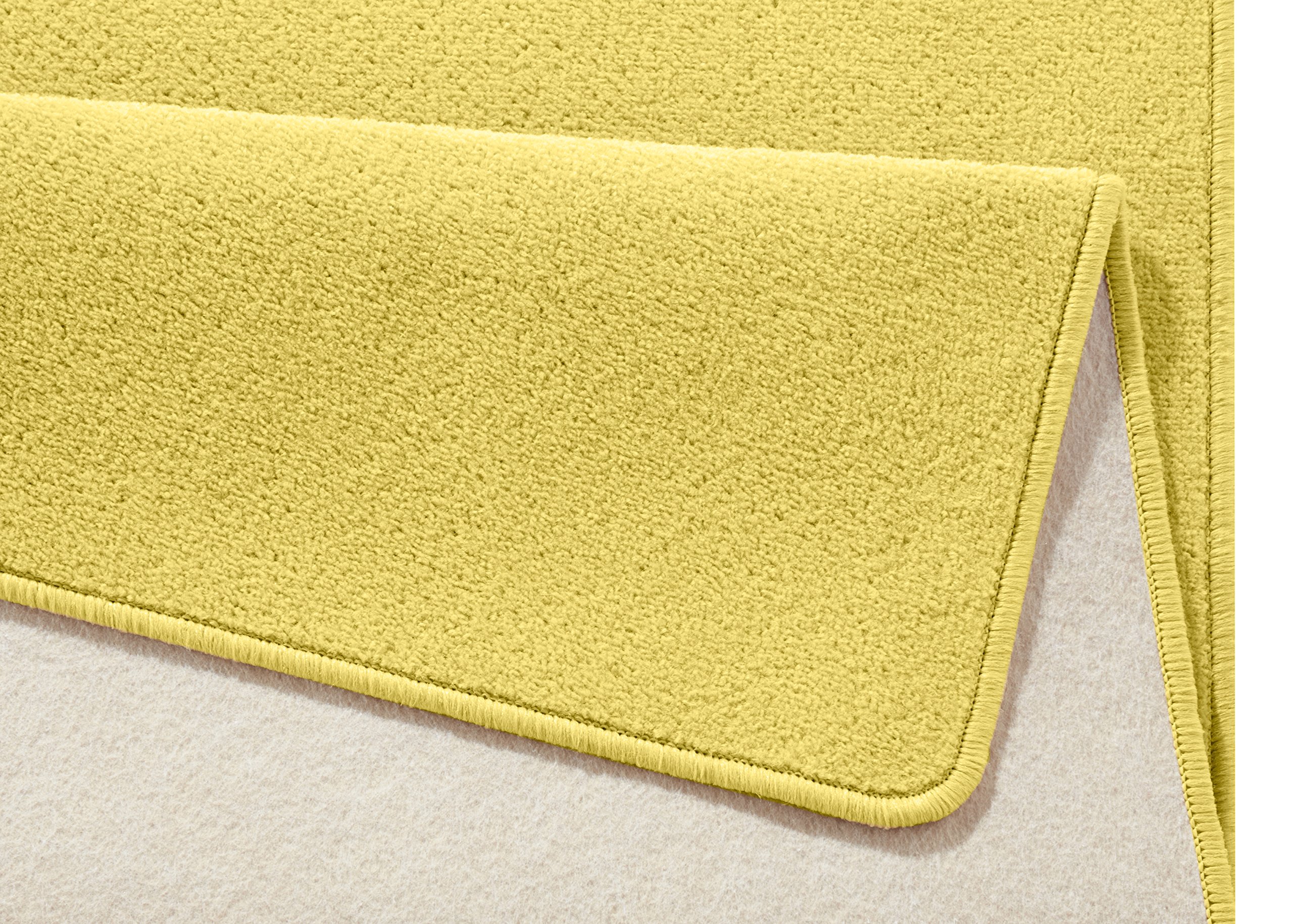 Hanse Home Indoor Teppich Fancy – Wohnzimmerteppich einfarbig Modern Velours Teppich für Esszimmer, Wohnzimmer, Kinderzimmer, Flur, Schlafzimmer, Küche – Gelb, 160x240cm