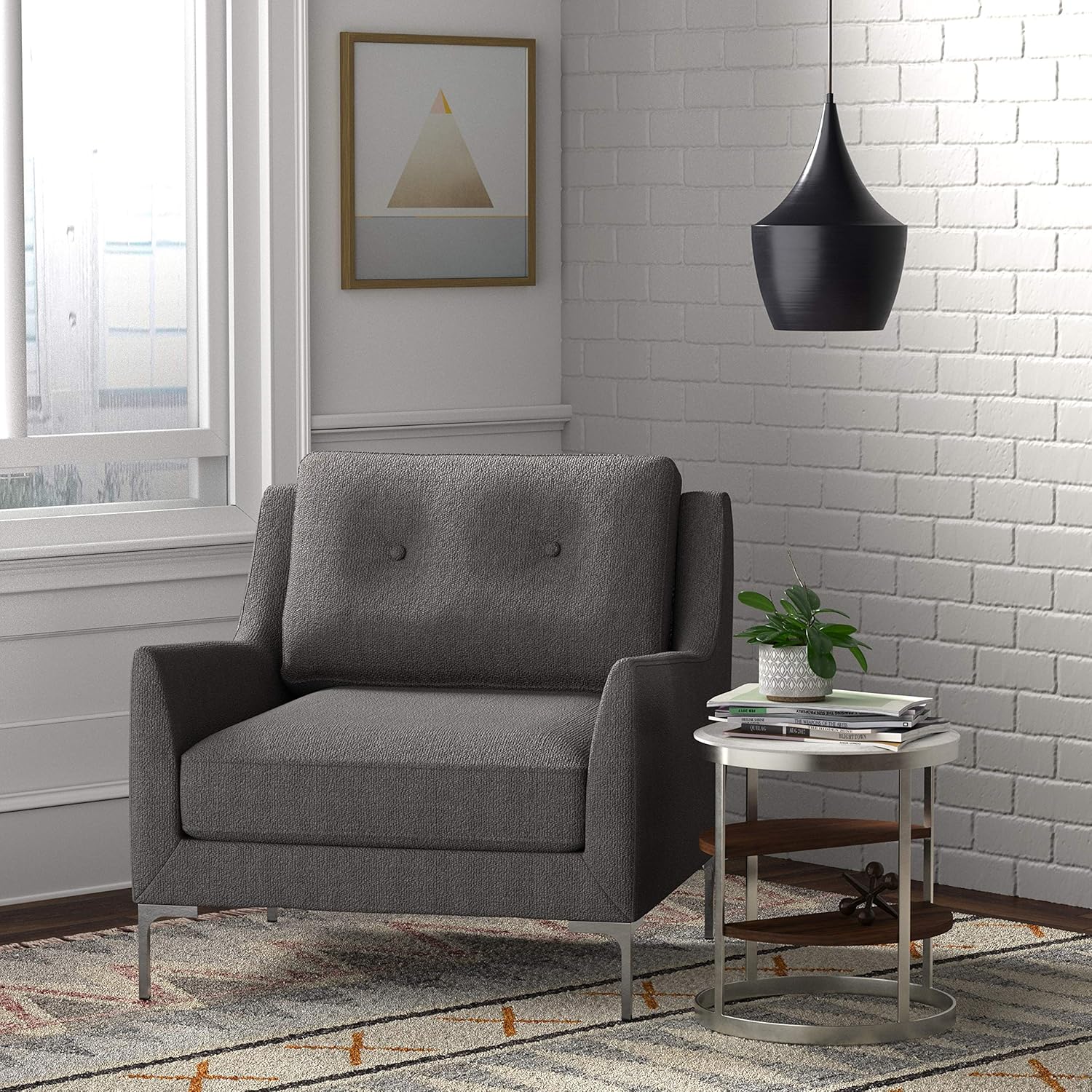 Flash Sale Amazon Brand – Rivet Industrial Pendant Light with Bulb, 63H, Black