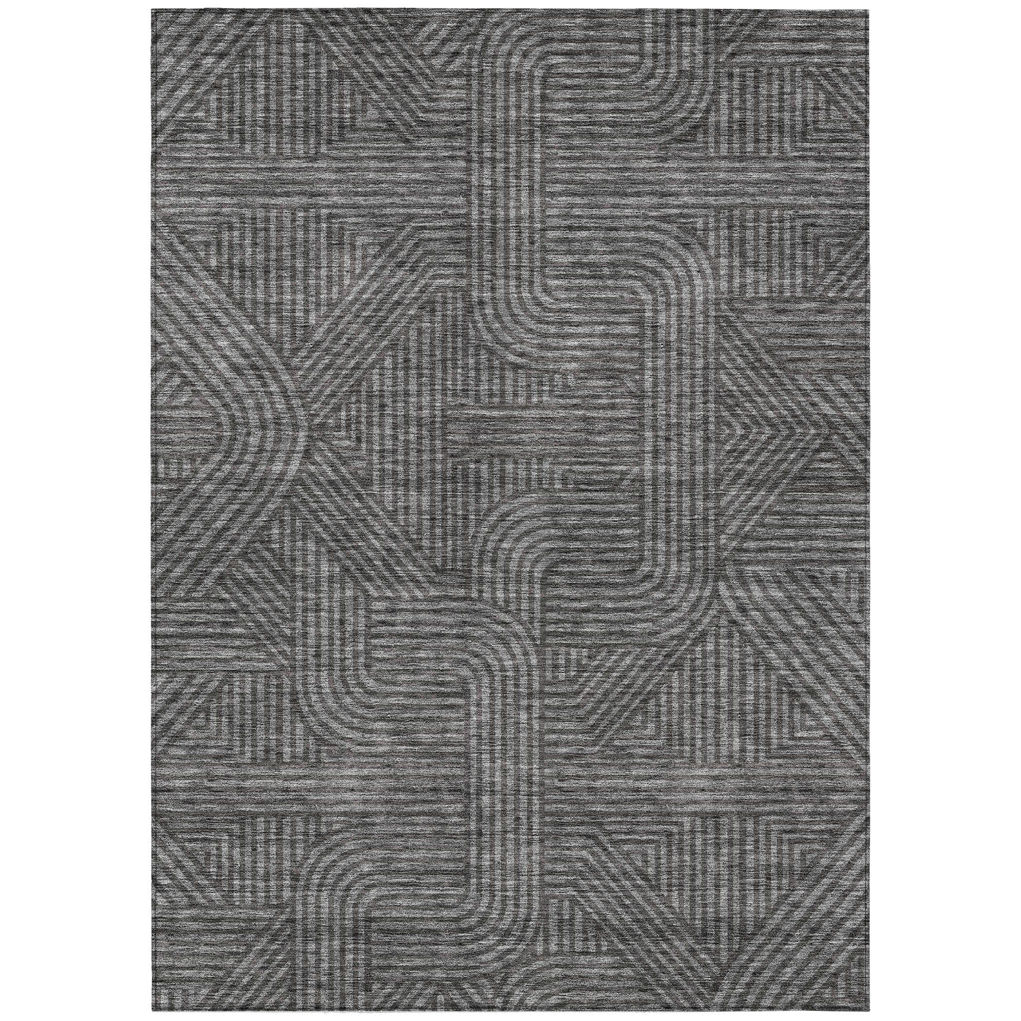 Addison Rugs Chantille ACN917 Gray 3' x 5' Indoor/Outdoor, Machine Washable, Easy Clean, Non Shedding, Bedroom, Living Room, Dining Room, Kitchen,