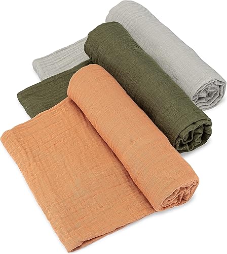 Miniatura 1 de Parker - Mantas para bebé, paquete de 3 mantas de muselina 100% algodón para bebés niños y niñas, unisex, género neutro, juego de Estes