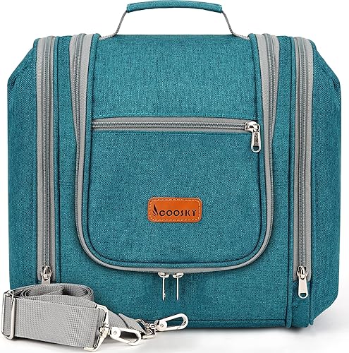 Neceser de viaje extra grande para mujeres y hombres, bolsa de higiene, kit organizador de baño y ducha con soportes de banda elástica para