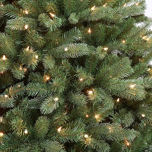 Miniatura 2 de Puleo International Árbol de Navidad artificial de abeto Douglas de 6.5 pies preiluminado con 550 luces transparentes listadas por UL, verde