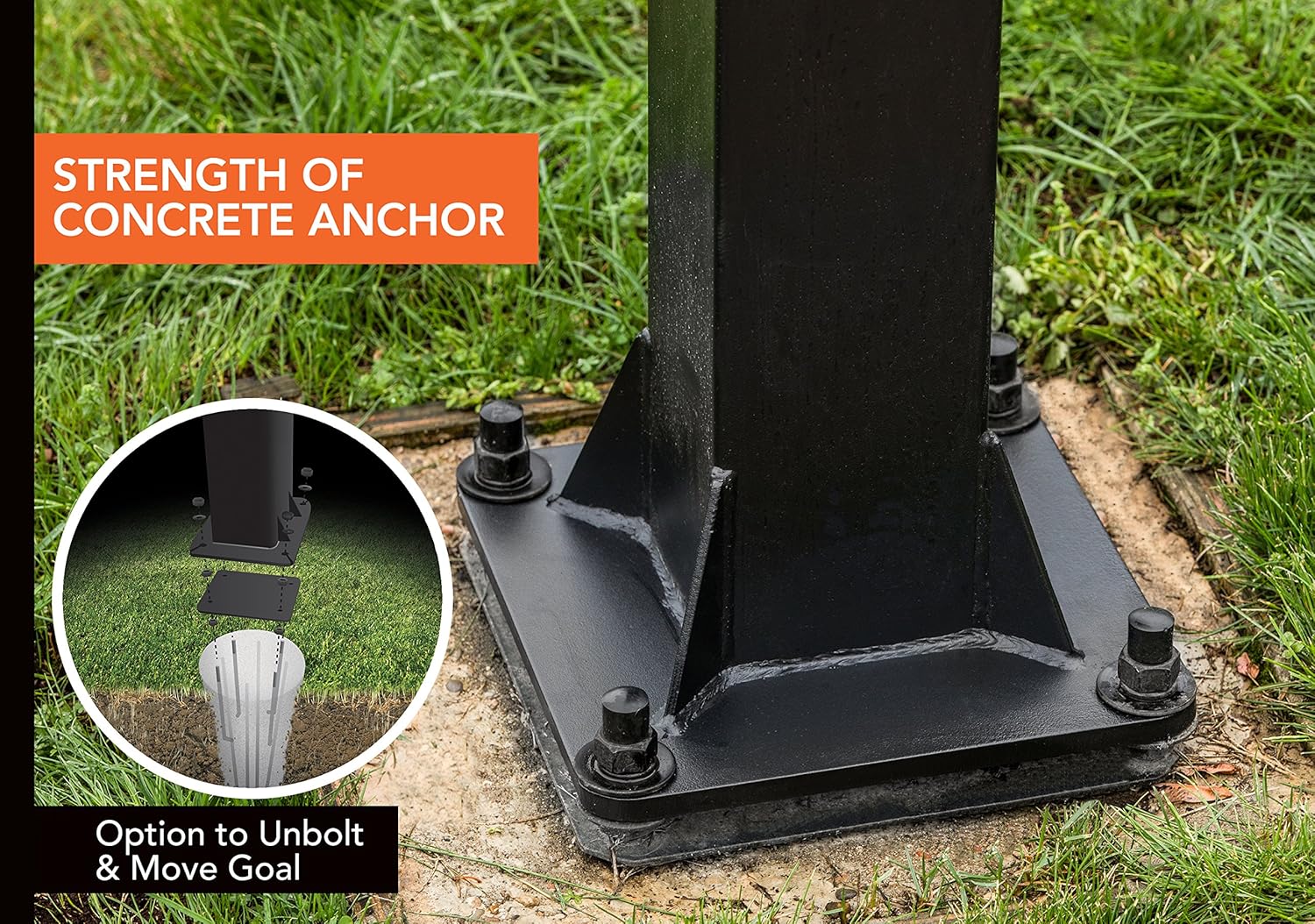 Goalrilla GS54 In Ground Basketball Hoop & Basketball Yard Guard Easy Fold Defensive Net System Quickly Installs on Any Goalrilla Basketball Hoop