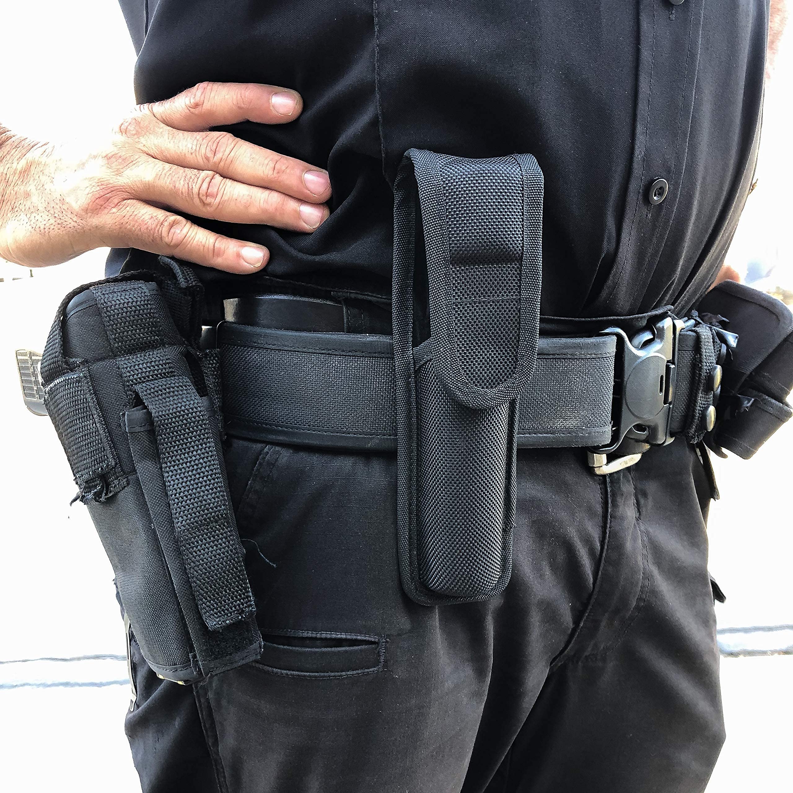 Tactical Flashlight Holster for Streamlight (Classic Old Model) Flashlights & Similar, Heavy-Duty Nylon Flashlight Holder Fits 2-1/4 Inch Duty Belt, for Police, Military & Security Use : Tools & Home Improvement