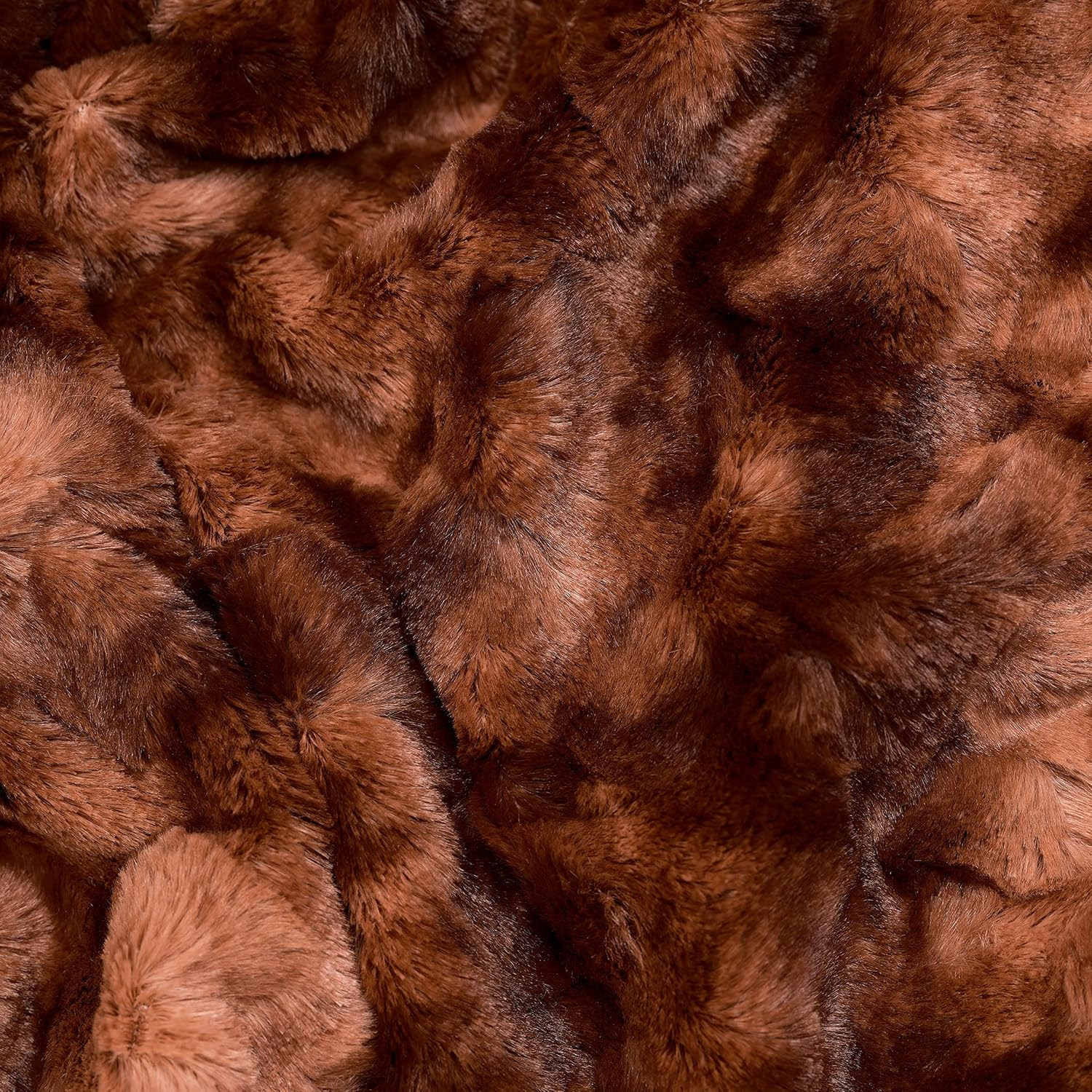 Chanasya Premium Double Sided Oversized Faux Fur Wolf Soft Faux Fur Throw Blanket - Fuzzy Plush Cozy Blanket for Sofa Chair Couch Living Room Bedroom Birthday Gift & Home Decor (60x80 Inches) Cinnamon