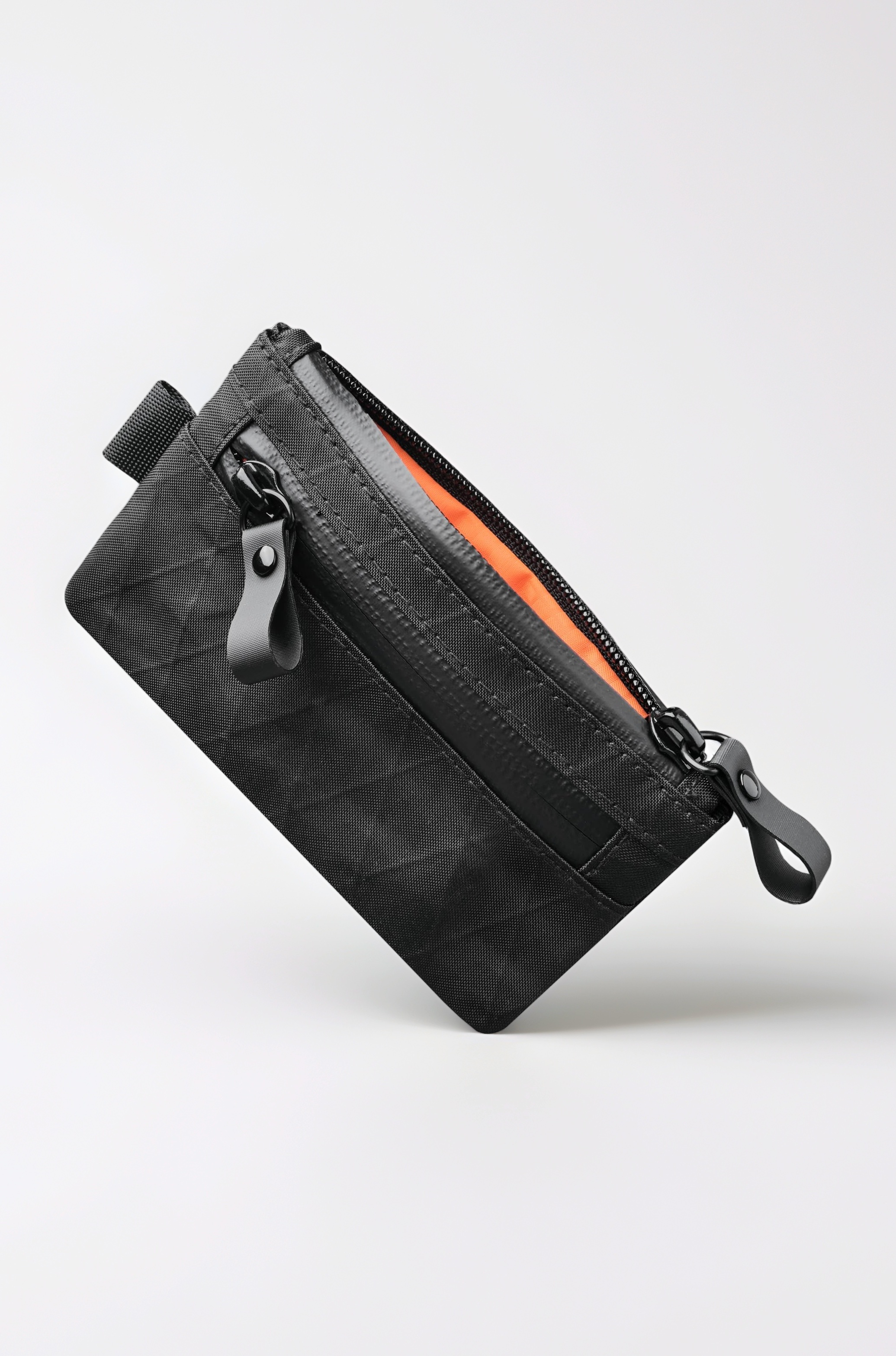 ALPAKA Nylon Zip Card Wallet Pouch For Men And Women | Portable Card Holder | Modern Design - Black