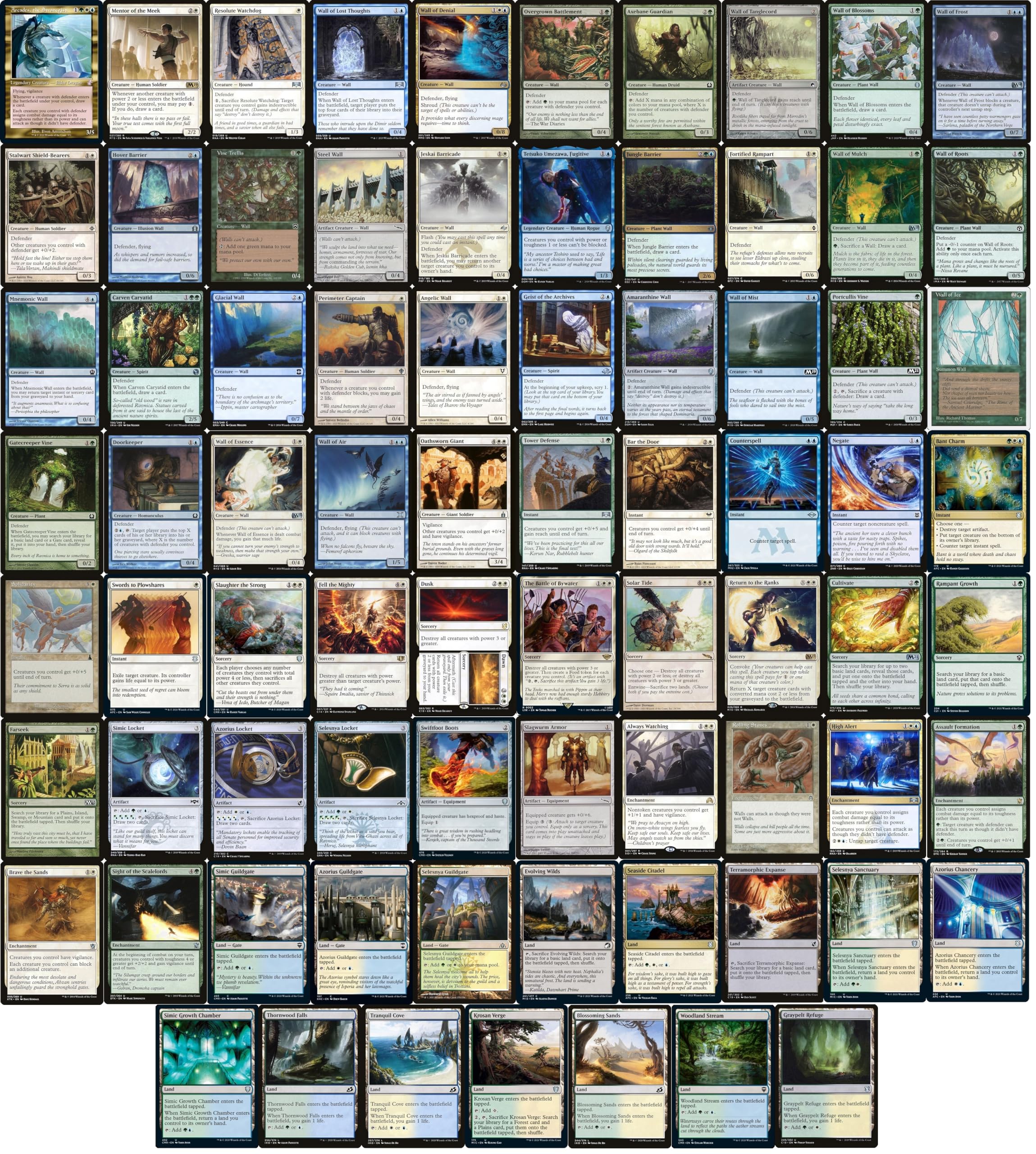 Elite Wall Assault Commander Deck - Arcades, The Strategist - Blue Green White - Custom Built - MTG - EDH - 100 Card!